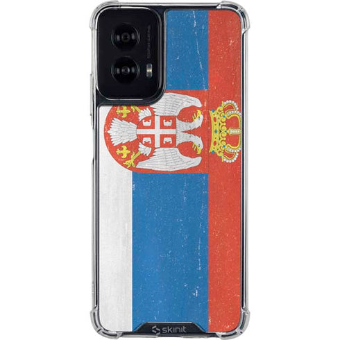 Serbia Flag Distressed Moto G Power 5G (2024) Clear Case